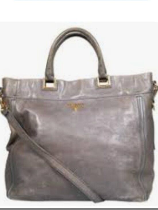 Prada Handbags - PRADA Glace Calf Convertible Tote / Satchel